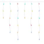 Coaxial Multi Color LED Icicle Lights on White Wire 150 Bulbs