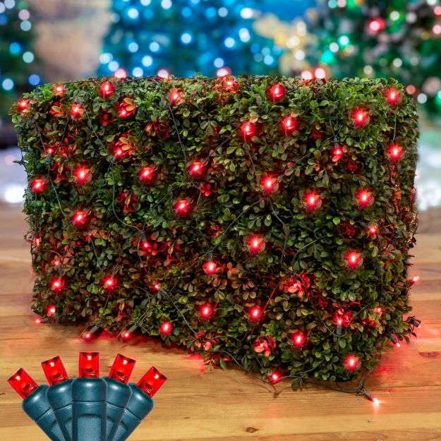 Red LED Net Lights 4x6 Green Wire