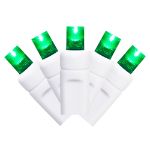 Green LED Net Lights, White Wire 4x6