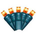 Amber/Orange LED Net Lights 4x6 Green Wire
