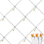 Amber/Orange LED Net Lights, White Wire 4x6
