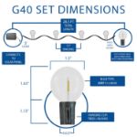 25 Solar LED Filament G40 Globe String Light Set with Warm White Bulbs on Black Wire