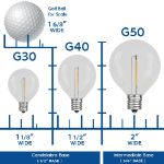 Warm White - G40 - Plastic Filament LED Replacement Bulbs - 25 Pack