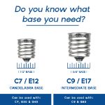 Clear Transparent C7 5 Watt Bulbs