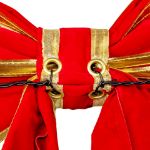 8" Red w/Gold Trim 3D Bow