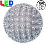 150 Twinkle LED 10" Sphere Pure White