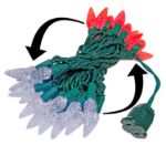 *NEW* Colorwave Red-Pure White 35 LED C6 Strawberry Mini Lights Commercial Grade on Green Wire