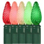 *NEW* Colorwave Red-Green 35 LED C6 Strawberry Mini Lights Commercial Grade on Green Wire