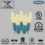Red and Yellow 70 LED C6 Strawberry Mini Lights Commercial Grade on White Wire