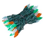 *NEW* TrueTwinkle® Green/White/Orange 70 LED C6 Strawberry Mini Lights Commercial Grade on Green Wire