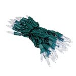 35 Light Traditional T5 Pure White LED Mini Lights Green Wire