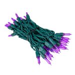 35 Light Traditional T5 Purple LED Mini Lights Green Wire