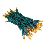 35 Light Traditional T5 Amber Orange LED Mini Lights Green Wire