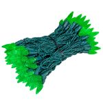 Green 100 LED C6 Strawberry Mini Lights Commercial Grade Green Wire