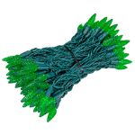 Green 100 LED C6 Strawberry Mini Lights Commercial Grade Green Wire