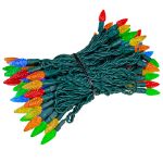 Multi 100 LED C6 Strawberry Mini Lights Commercial Grade Green Wire
