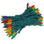 Multi 100 LED C6 Strawberry Mini Lights Commercial Grade Green Wire
