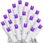 Commercial Grade Wide Angle 50 LED Purple 25' Long White Wire