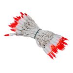 35 Light Traditional T5 Red LED Mini Lights White Wire