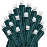 *NEW* TrueTwinkle® Coaxial 50 LED Pure White 6" Spacing Green Wire