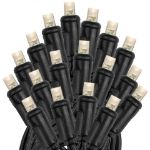 Coaxial 50 LED Warm White 4" Spacing Black Wire