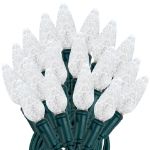 Coaxial Pure White 100 LED C6 Strawberry Mini Lights Commercial Grade on Green Wire