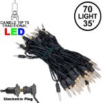 70 Light Traditional T5 Warm White LED Mini Lights Black Wire