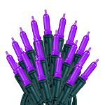 35 Light Traditional T5 Purple LED Mini Lights Green Wire