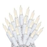 70 Light Traditional T5 Warm White LED Mini Lights White Wire