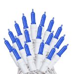 35 Light Traditional T5 Blue LED Mini Lights White Wire