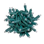Commercial Grade Wide Angle 50 LED Old Color Warm White (19WW) 17' Long on Green Wire