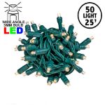 Coaxial 100 LED Old Color Warm White (19WW) 4" Spacing Green Wire
