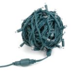 Coaxial 100 LED Old Color Warm White (19WW) 4" Spacing Green Wire