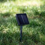 Warm White LED Solar Powered Lights 100 Light String 4" Spacing Brown Wire 
