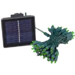 Green LED Solar Powered Lights 50 Light String 3" Spacing Green Wire
