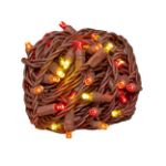 Commercial Grade Wide Angle 100 LED Yellow/Red/Orange 50' Long on Brown Wire