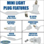 *NEW* TrueTwinkle® LED Christmas Lights 50 LED Pure White 25' Long White Wire