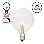 E12 Clear G50 7 Watt Replacement Bulbs 25 Pack E12 Base