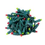 Commercial Grade Wide Angle 50 LED Red/Lime Green 25' Long on Green Wire