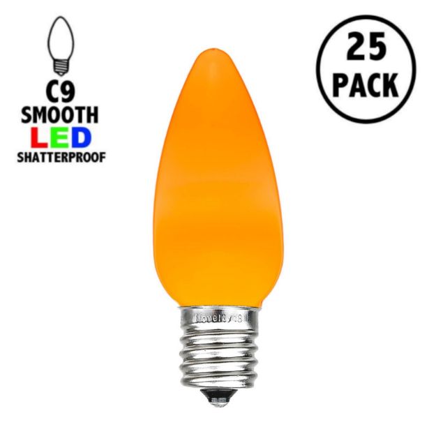 C9 - Orange - Ceramic (plastic) LED Replacement Bulbs - 25 Pack