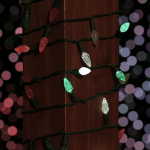 *NEW* TrueTwinkle® Green/White/Orange 70 LED C6 Strawberry Mini Lights Commercial Grade on Green Wire