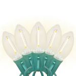 LED C9 Plastic 25L Warm White Filament Light Set 25' Green Wire