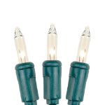 Clear 20 Light 6.5' Long Green Wire Christmas Mini Lights