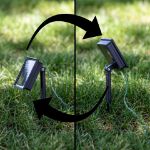 Warm White LED Solar Powered Lights 50 Light String 3" Spacing White Wire