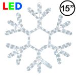 15" LED Rope Light Snowflake-Cool White 