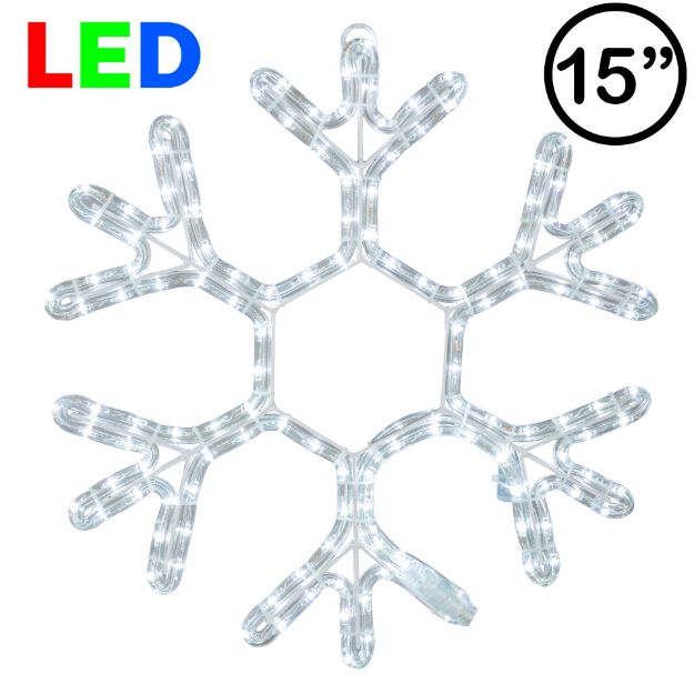 15" LED Rope Light Snowflake-Cool White 