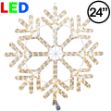 24" Fancy Warm White LED Snowflake