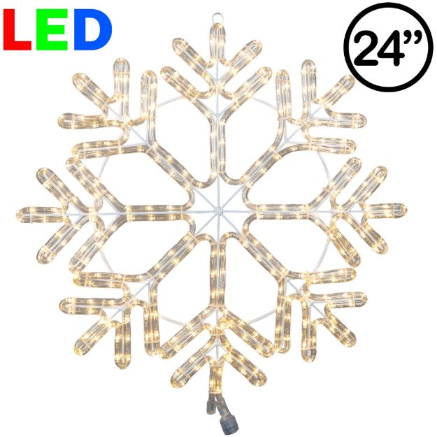 24" Fancy Warm White LED Snowflake