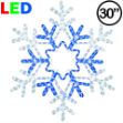 30" Deluxe Pure White/Blue LED Snowflake 