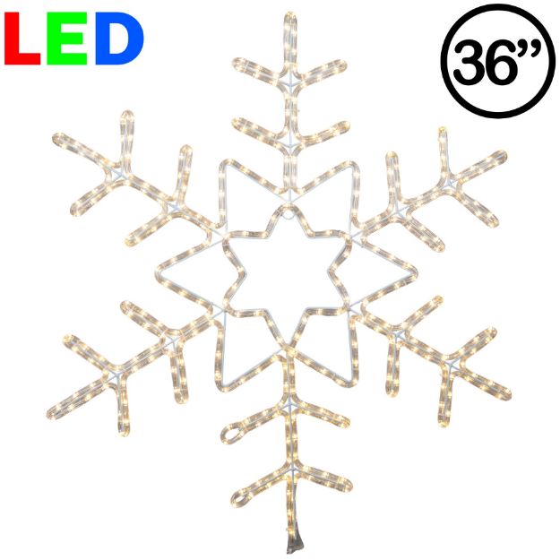 36" Deluxe LED Snowflake Warm White